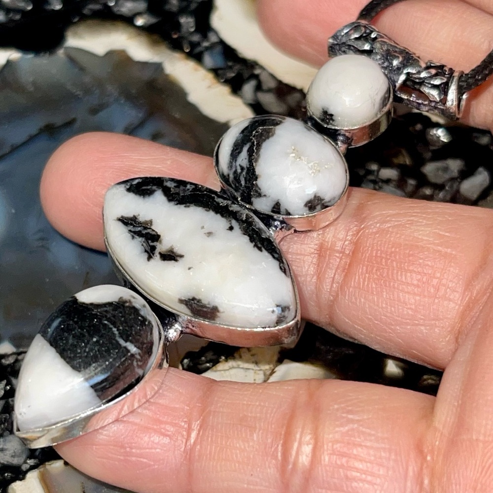 White Buffalo Turquoise Pendant 3” - Picture 6 of 17